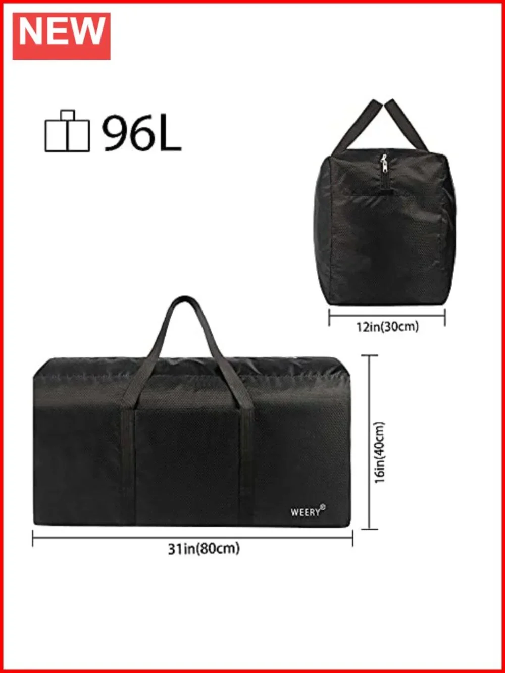 Extra Large Lightweight Foldable Waterproof Nylon Duffel Bag 96L Travel Sport